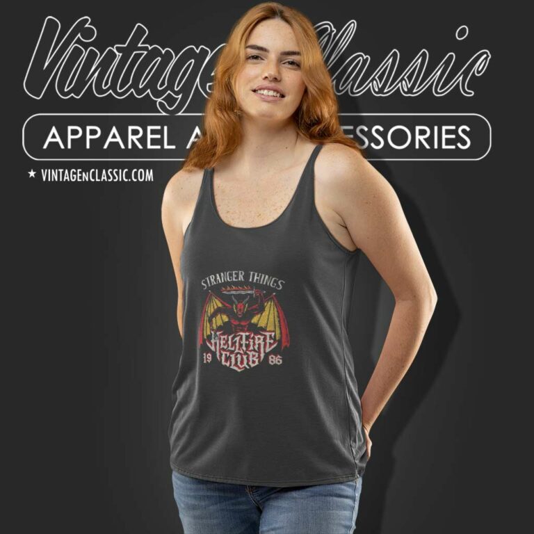 Stranger Things Hellfire Band 1986 Tank Top Racerback Stranger Things Hellfire Band 1986 Tank Top Racerback
