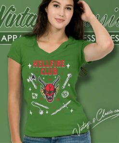 Stranger Things Hellfire Club V Neck TShirt