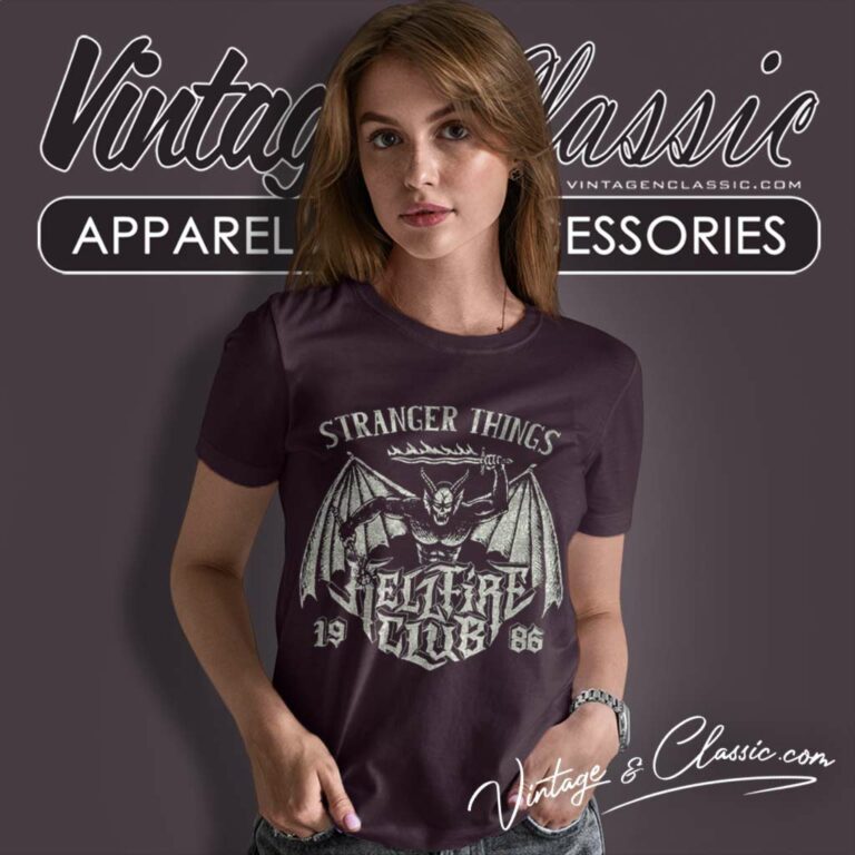 Stranger Things Hellfire Metal Band Women TShirt 1 Stranger Things Hellfire Metal Band Women TShirt 1
