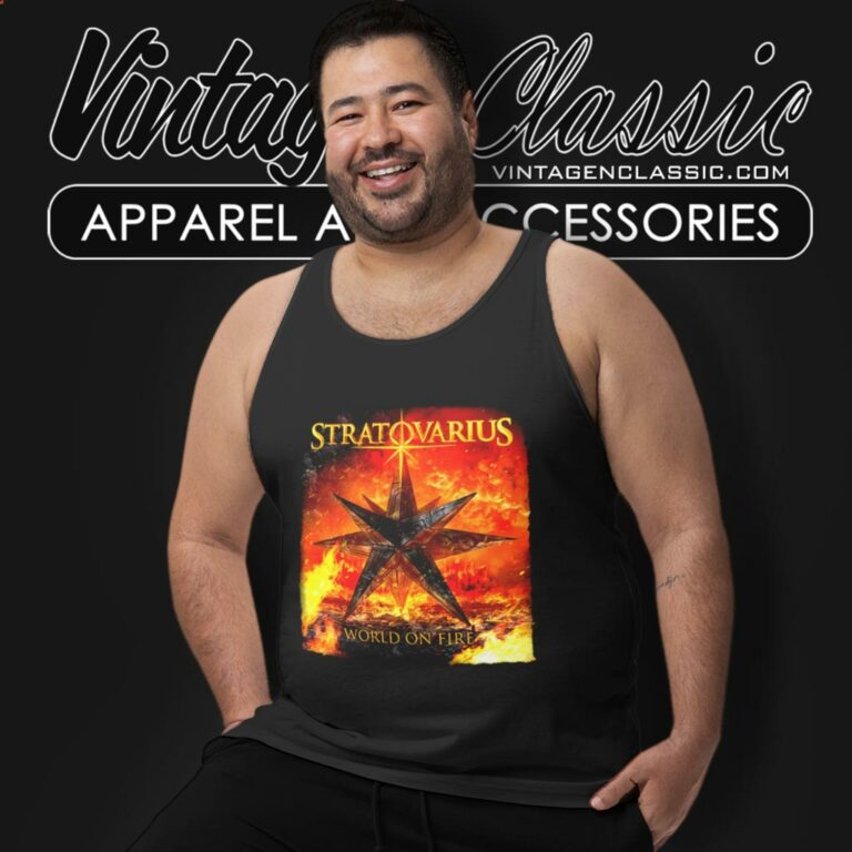 Stratovarius Shirt World On Fire Tank Top Racerback Stratovarius Shirt World On Fire Tank Top Racerback