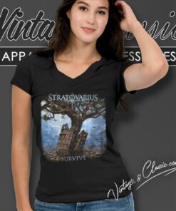 Stratovarius Survive Tree V Neck TShirt