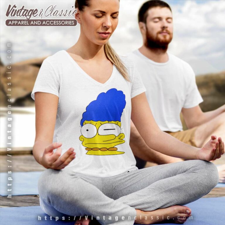 Stretched Marge Simpson V Neck TShirt Stretched Marge Simpson V Neck TShirt