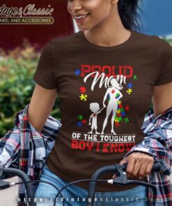 Strongest Boy I Know Shirt For Proud Autism Mom Women TShirt