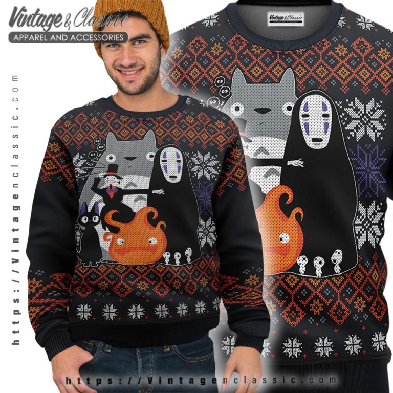 Studio Ghibli Anime Ugly Christmas Sweater Ugly Sweater Studio Ghibli Anime Ugly Christmas Sweater Ugly Sweater