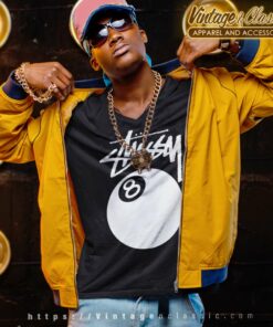 Stussy 8 Ball Big Logo V Neck TShirt