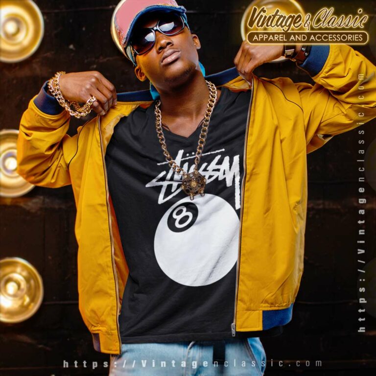 Stussy 8 Ball Big Logo V Neck TShirt Stussy 8 Ball Big Logo V Neck TShirt