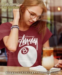 Stussy 8 Ball Big Logo Women TShirt