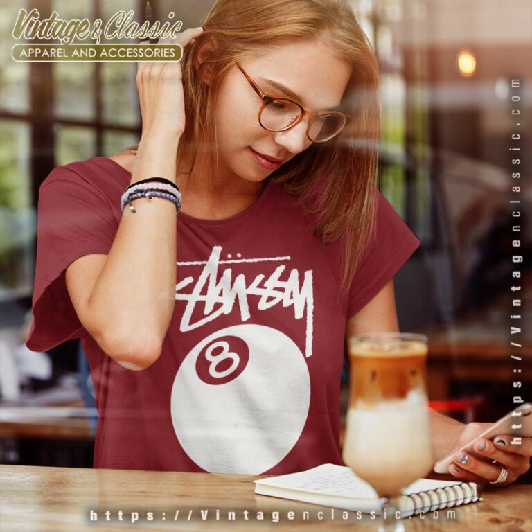 Stussy 8 Ball Big Logo Women TShirt Stussy 8 Ball Big Logo Women TShirt