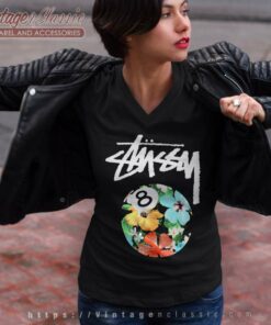 Stussy 8 Ball Flowers V Neck TShirt