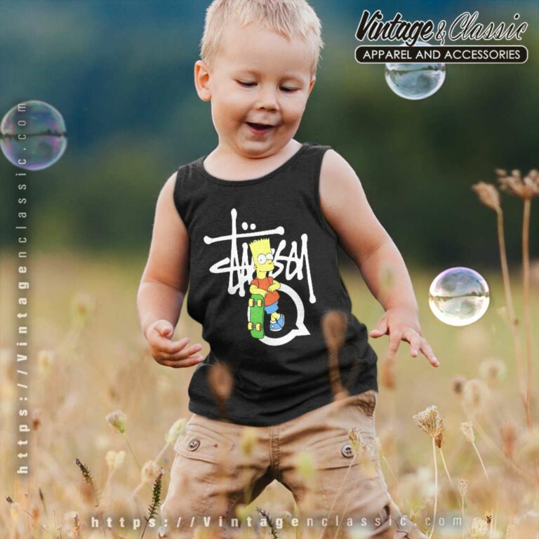 Stussy Bart Simpson Skate Kid Tank Top Stussy Bart Simpson Skate Kid Tank Top