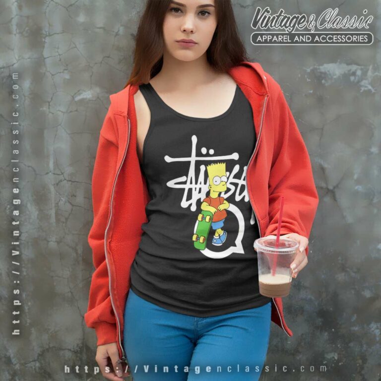 Stussy Bart Simpson Skate Tank Top Racerback Stussy Bart Simpson Skate Tank Top Racerback