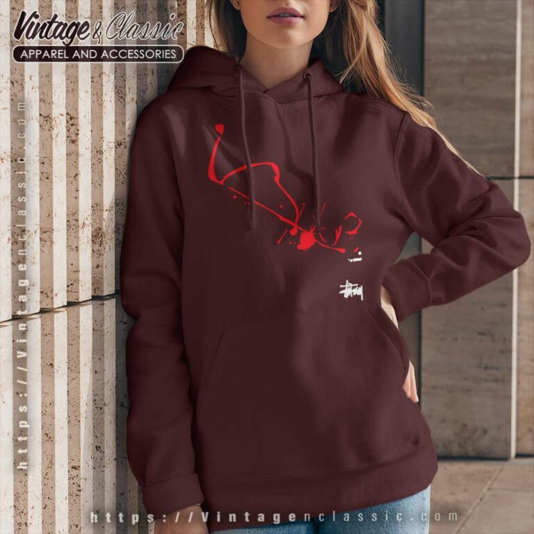 Stussy Blood Splatter Drip Technique Hoodie Stussy Blood Splatter Drip Technique Hoodie