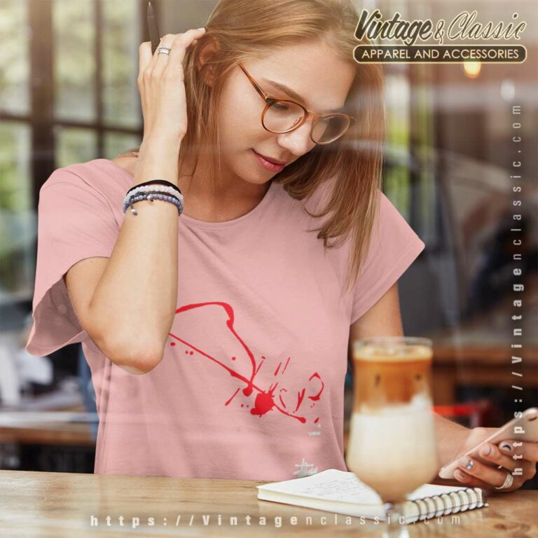 Stussy Blood Splatter Drip Technique Women TShirt Stussy Blood Splatter Drip Technique Women TShirt