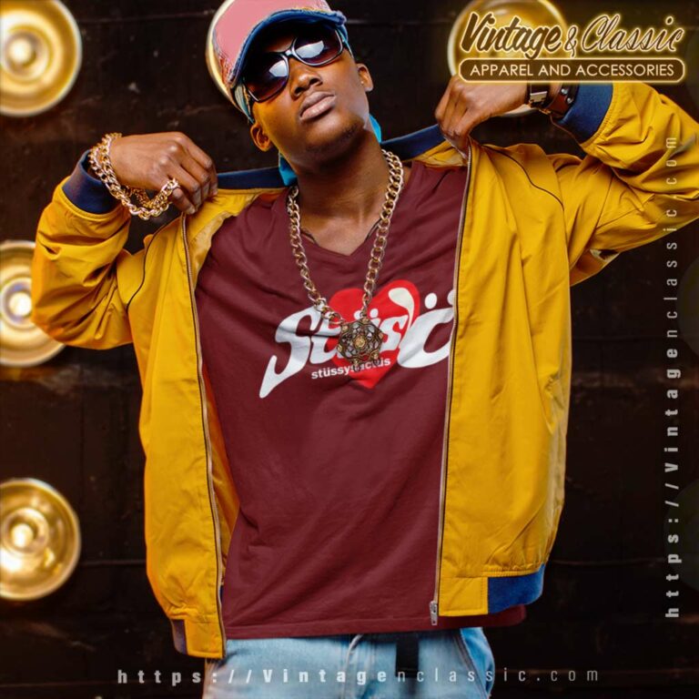 Stussy Cactus Plant Flea Market Heart V Neck TShirt Stussy Cactus Plant Flea Market Heart V Neck TShirt