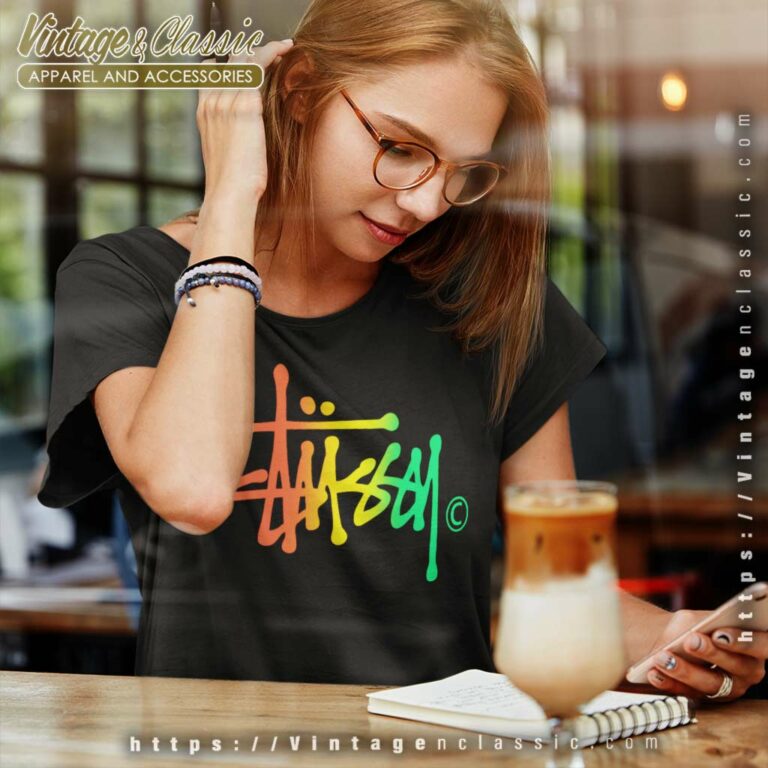 Stussy Gradient Classic Logo Women TShirt Stussy Gradient Classic Logo Women TShirt