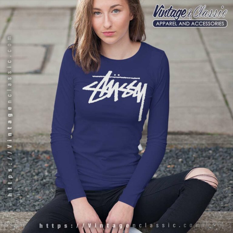 Stussy Grey Logo Long Sleeve Tee Stussy Grey Logo Long Sleeve Tee