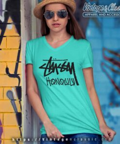 Stussy Honolulu Basic Logo V Neck TShirt
