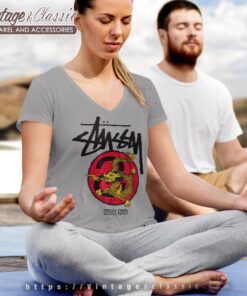 Stussy Kyoto Dragon Shirt V Neck TShirt