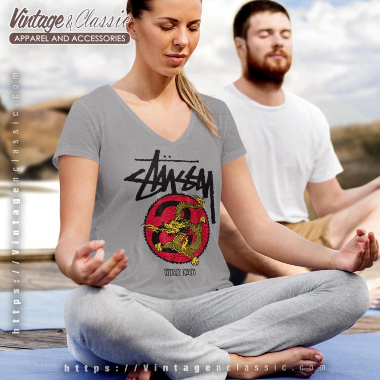 Stussy Kyoto Dragon Shirt V Neck TShirt Stussy Kyoto Dragon Shirt V Neck TShirt