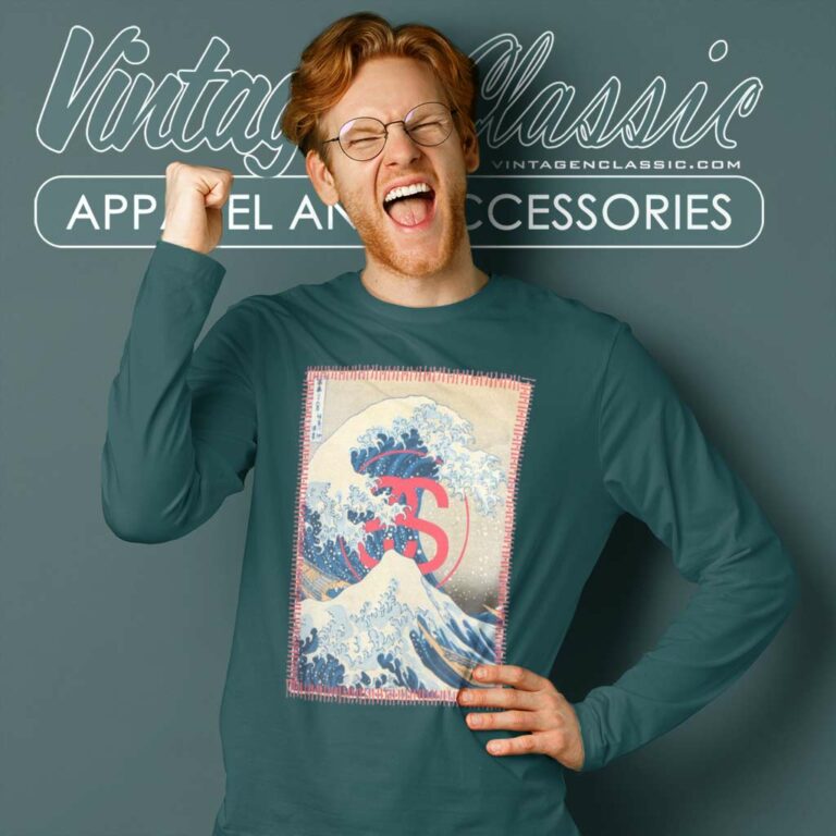 Stussy Tsunami The Great Wave Off Kanagawa Long Sleeve Tee Stussy Tsunami The Great Wave Off Kanagawa Long Sleeve Tee