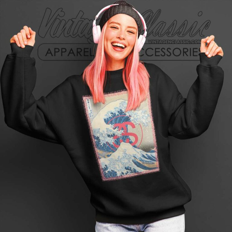 Stussy Tsunami The Great Wave Off Kanagawa Sweatshirt Stussy Tsunami The Great Wave Off Kanagawa Sweatshirt