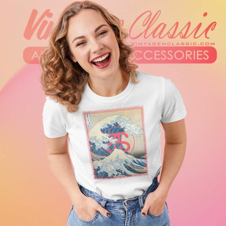 Stussy Tsunami The Great Wave Off Kanagawa Women TShirt Stussy Tsunami The Great Wave Off Kanagawa Women TShirt