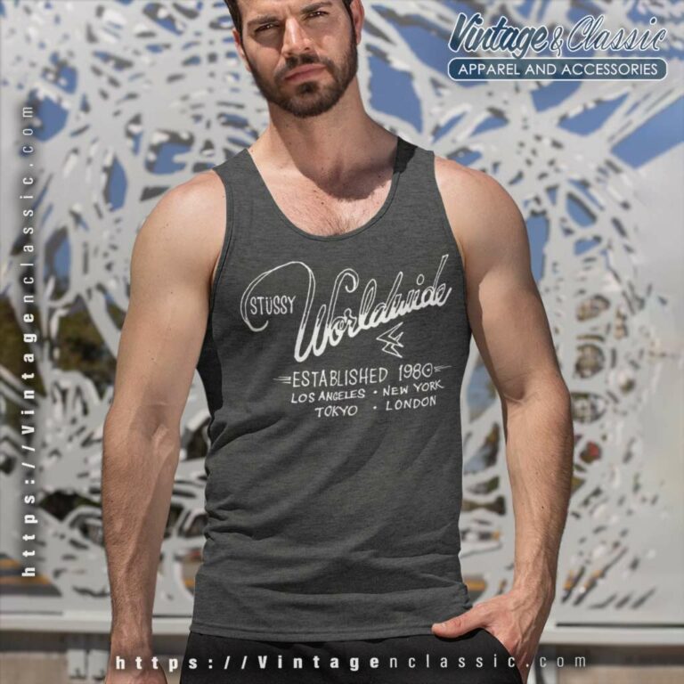 Stussy Worldwide Established 1980 Skate Tank Top Racerback Stussy Worldwide Established 1980 Skate Tank Top Racerback