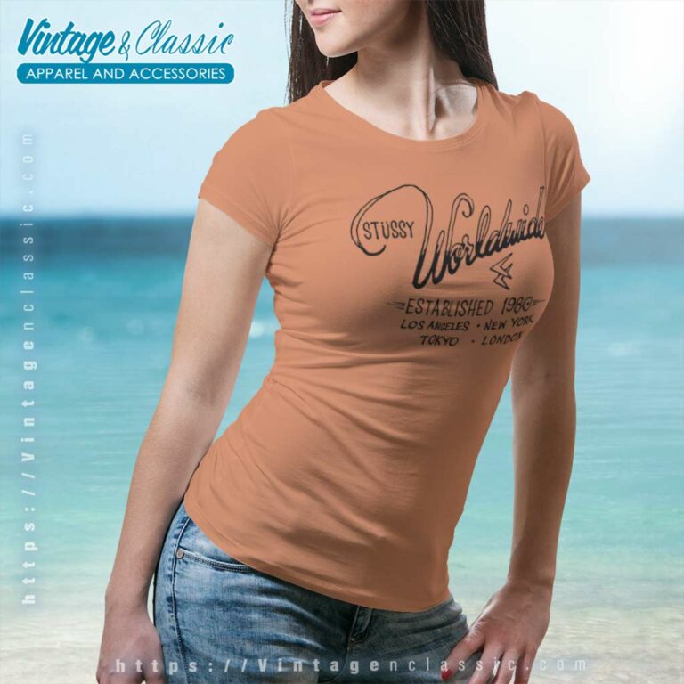 Stussy Worldwide Established 1980 Skate Women TShirt Stussy Worldwide Established 1980 Skate Women TShirt