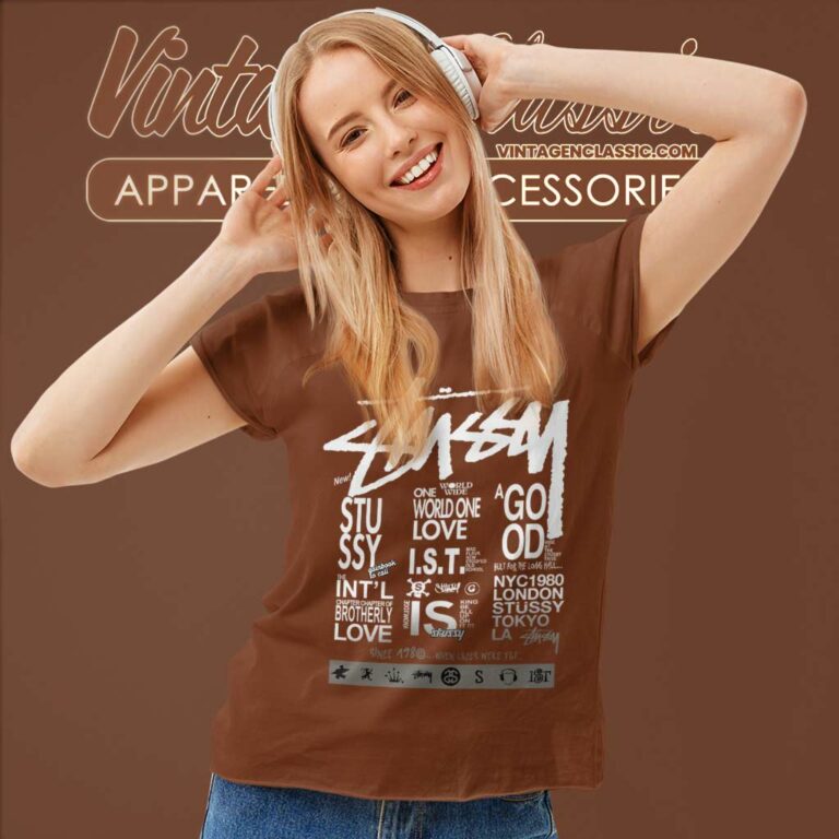 Stussy Worldwide Since 1980 Women TShirt Stussy Worldwide Since 1980 Women TShirt