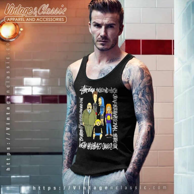 Stussy X Beavis And Butthead Collab Tank Top Racerback Stussy X Beavis And Butthead Collab Tank Top Racerback