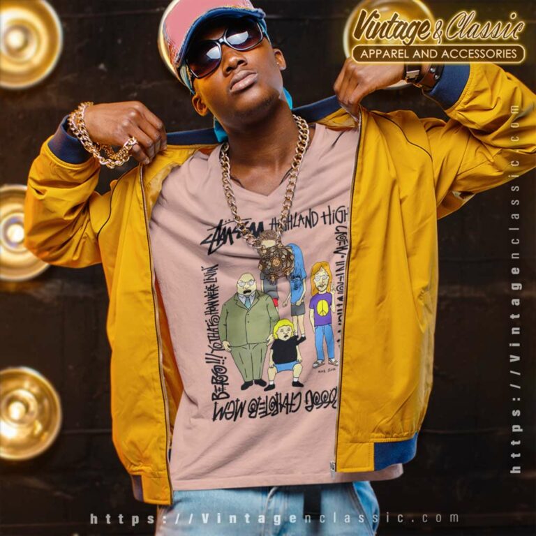 Stussy X Beavis And Butthead Collab V Neck TShirt Stussy X Beavis And Butthead Collab V Neck TShirt