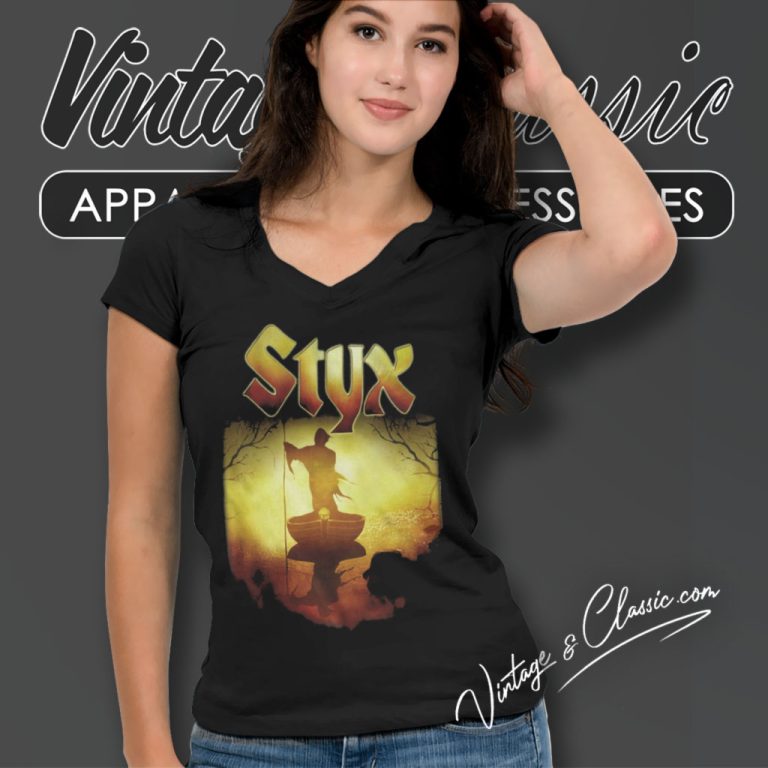 Styx Creepy Ferry V Neck TShirt Styx Creepy Ferry V Neck TShirt