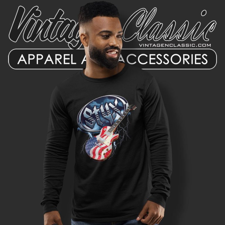 Styx Flag Guitar Long Sleeve Tee Styx Flag Guitar Long Sleeve Tee