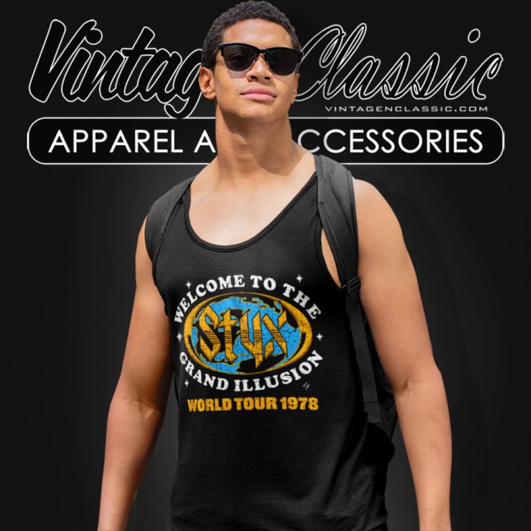 Styx Shirt Grand Illusion Tour 78 Tank Top Racerback Styx Shirt Grand Illusion Tour 78 Tank Top Racerback