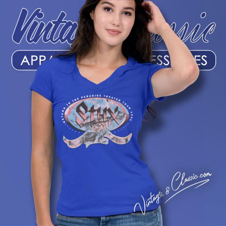 Styx Shirt Return To Paradise Tour V Neck TShirt Styx Shirt Return To Paradise Tour V Neck TShirt