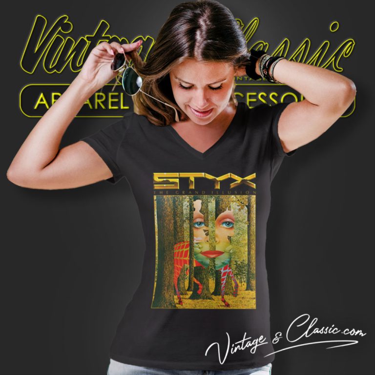Styx The Grand Illusion V Neck TShirt Styx The Grand Illusion V Neck TShirt
