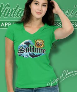 Sublime 2006 Mushroom Sun V Neck TShirt