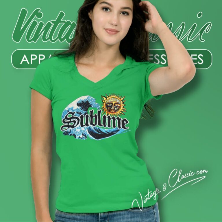 Sublime 2006 Mushroom Sun V Neck TShirt Sublime 2006 Mushroom Sun V Neck TShirt