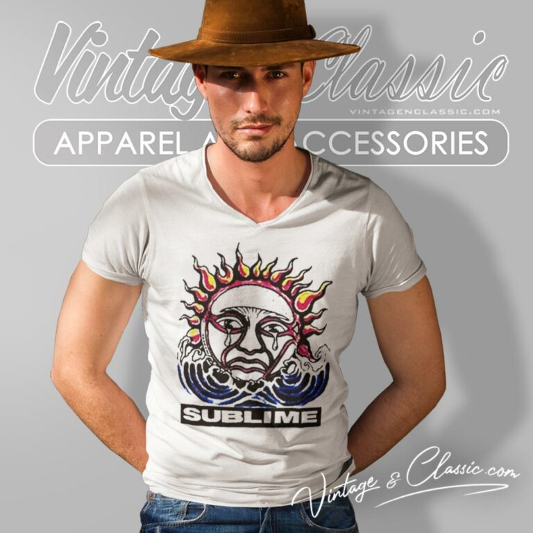 Sublime Crying Sun On V Neck TShirt Sublime Crying Sun On V Neck TShirt