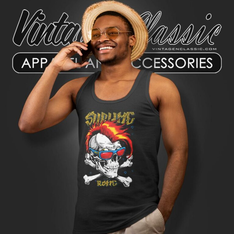 Sublime Shirt Skull With Roma Rock Tank Top Racerback Sublime Shirt Skull With Roma Rock Tank Top Racerback