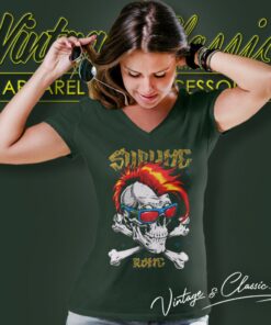 Sublime Shirt Skull With Roma Rock 5 Sublime Shirt Skull With Roma Rock V Neck TShirt