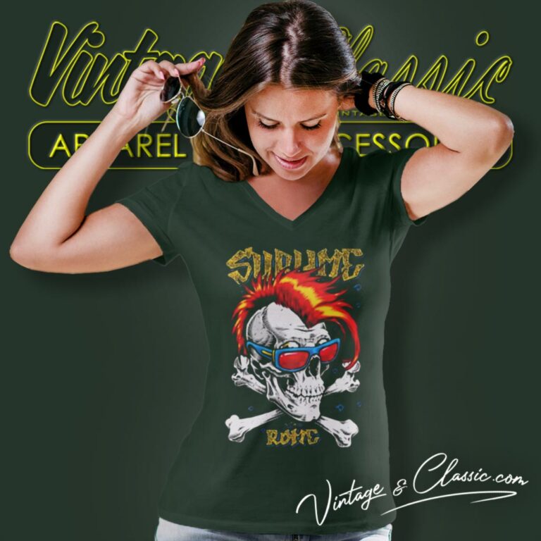 Sublime Shirt Skull With Roma Rock V Neck TShirt Sublime Shirt Skull With Roma Rock V Neck TShirt