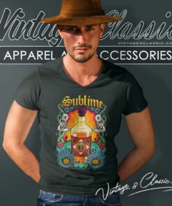 Sublime Shirt Sunflower Wine Bottle V Neck TShirt