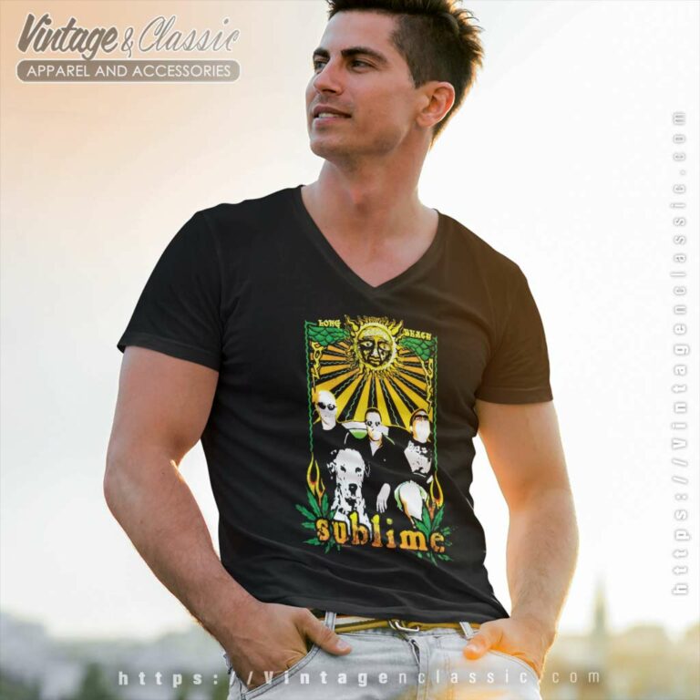 Sublime Shirt Zion Adult Leaf Frame V Neck TShirt Sublime Shirt Zion Adult Leaf Frame V Neck TShirt