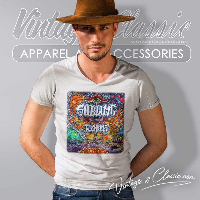 Sublime With Rome Sirens Poster V Neck TShirt Sublime With Rome Sirens Poster V Neck TShirt
