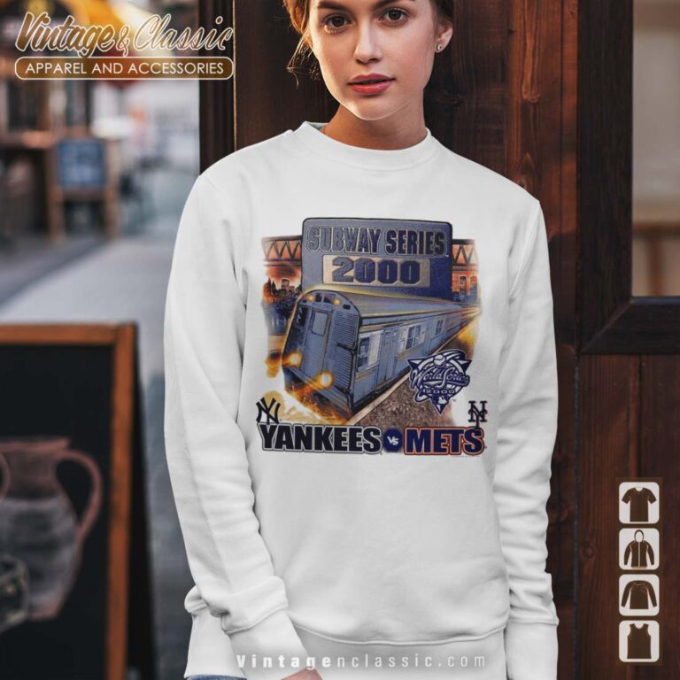 Subway Series Yankees and Mets White Sweatshirt Subway Series Yankees and Mets White Sweatshirt