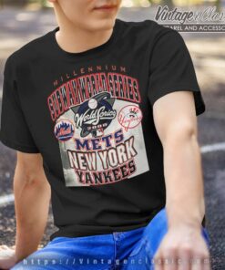 Subway World Series New York Yankees and Mets Black T Shirt