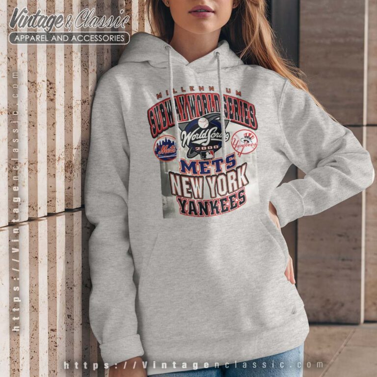 Subway World Series New York Yankees and Mets Sport Grey Hoodie Subway World Series New York Yankees and Mets Sport Grey Hoodie