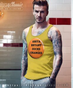Sucks Oranges Button Anita Bryant Lgbtq 1970s Tank Top Racerback