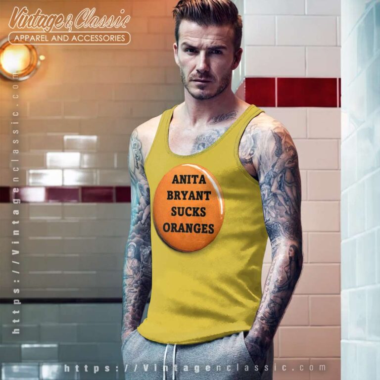 Sucks Oranges Button Anita Bryant Lgbtq 1970s Tank Top Racerback Sucks Oranges Button Anita Bryant Lgbtq 1970s Tank Top Racerback